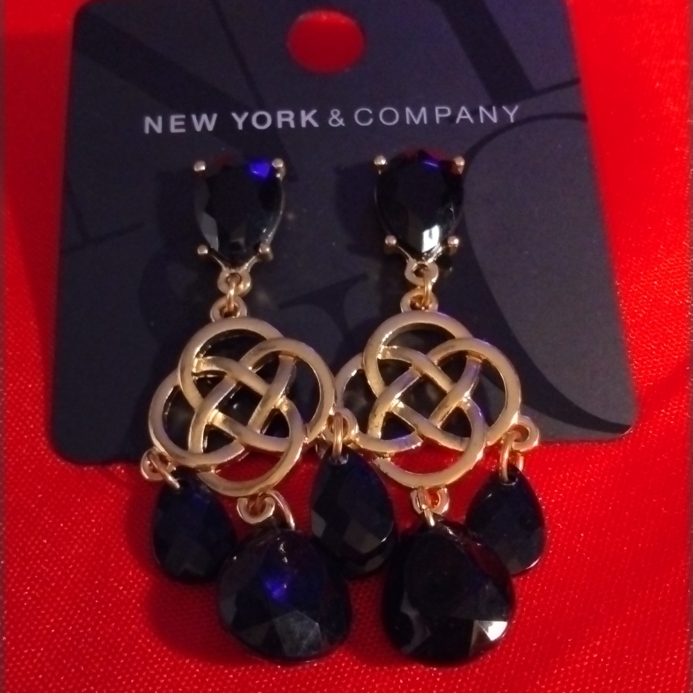 Black with Gold Design Earrings LIMITED TIME DEAL